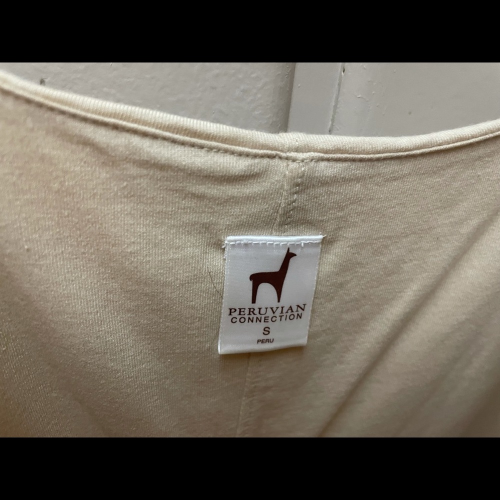 Peruvian Connection Cream Double Layer Knit Dress - image 2